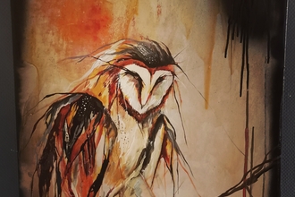 A painting of an owl