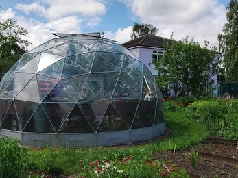 Outdoor garden room at Oasis community centre