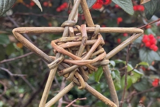Star-shaped Christmas themed willow weaving