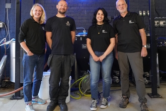 Castle Rock Brewery's Danny Pearson with representatives from Nottinghamshire Wildlife Trust