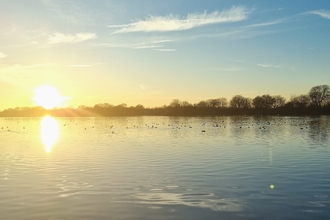 Attenborough water in the sunset