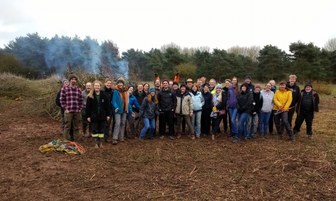 Nottinghamshire Wildlife Trust Staff with EMEC Ecology - conservation work