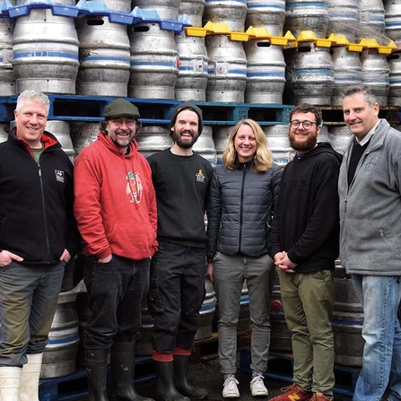 Teams from both Castle Rock and Nottinghamshire Wildlife Trust at the special beer brew day