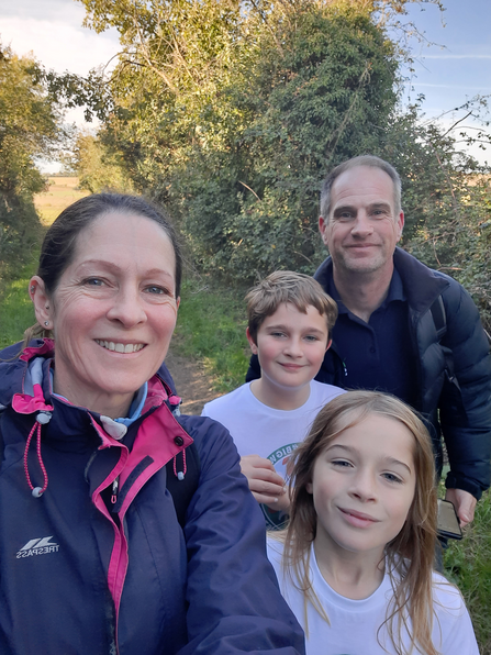 Charlotte and their family on a walk. 