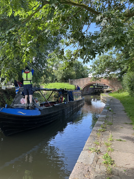 Canal boats on canal in sun