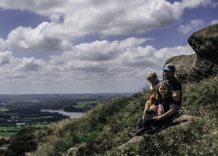 Family on hill