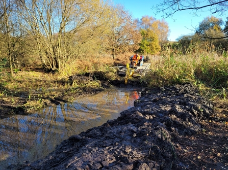 Wetland reprofiling with machinery