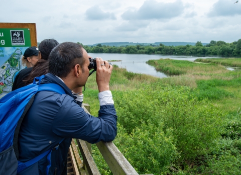 Birdwatching from Attenborough Nature Reserve's Tower Hide